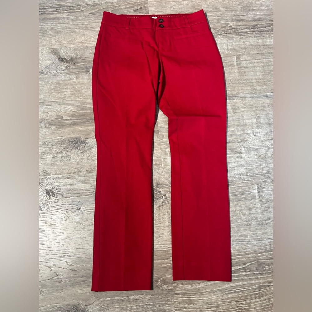 Anthropologie The‎ Essential Slim Red Pants- 0